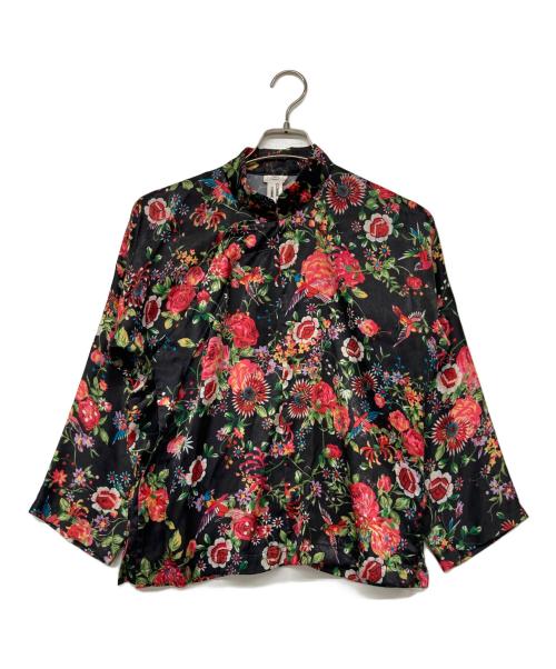 COMME des GARCONS COMME des GARCONS（コムデギャルソン コムデギャルソン）COMME des GARCONS COMME des GARCONS (コムデギャルソン コムデギャルソン) 花柄チャイナシャツ ブラック サイズ:Lの古着・服飾アイテム
