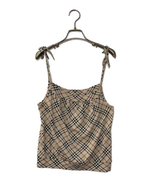 BURBERRY BLUE LABEL（バーバリー ブルー レーベル）BURBERRY BLUE LABEL (バーバリー ブルー レーベル) ノバチェックキャミトップス ベージュ サイズ:38の古着・服飾アイテム