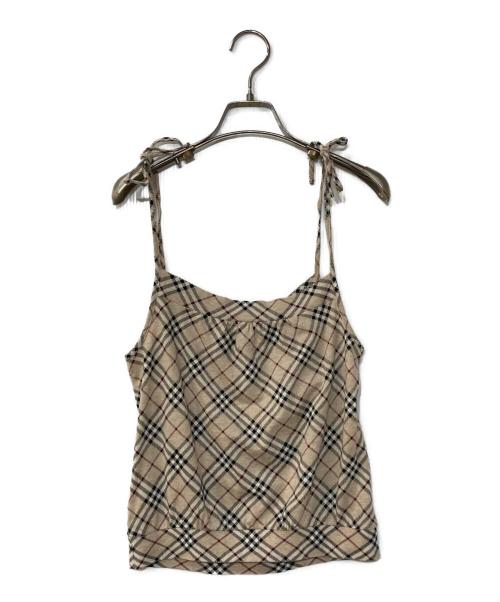 BURBERRY BLUE LABEL（バーバリー ブルー レーベル）BURBERRY BLUE LABEL (バーバリー ブルー レーベル) ノバチェックキャミトップス ベージュ サイズ:38の古着・服飾アイテム