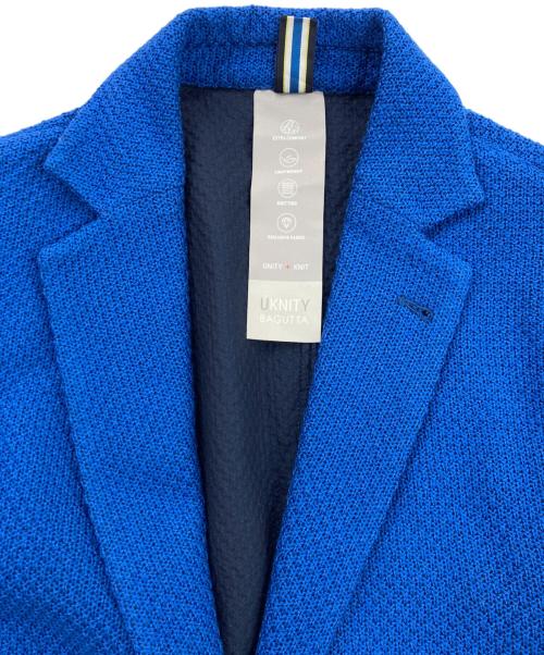 Bagutta（バグッタ）Bagutta (バグッタ) ボンディングウールニットジャージソリッドジャケット ブルー サイズ:48の古着・服飾アイテム