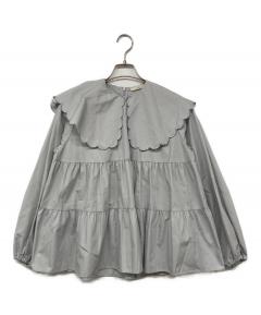 中古・古着通販】yori (ヨリ) ダブルクロスフリルジレ ブラック サイズ