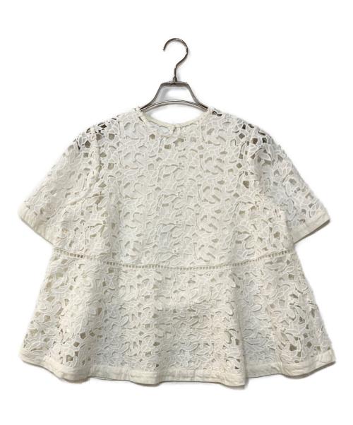 ne quittez pas（ヌキテパ）ne quittez pas (ヌキテパ) レースブラウス ホワイト サイズ:FREEの古着・服飾アイテム