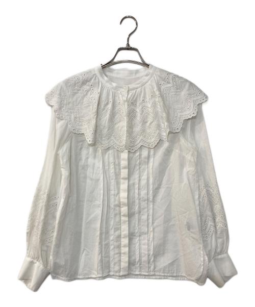 CADUNE（カデュネ）CADUNE (カデュネ) アイレットカラーブラウス ホワイト サイズ:38の古着・服飾アイテム