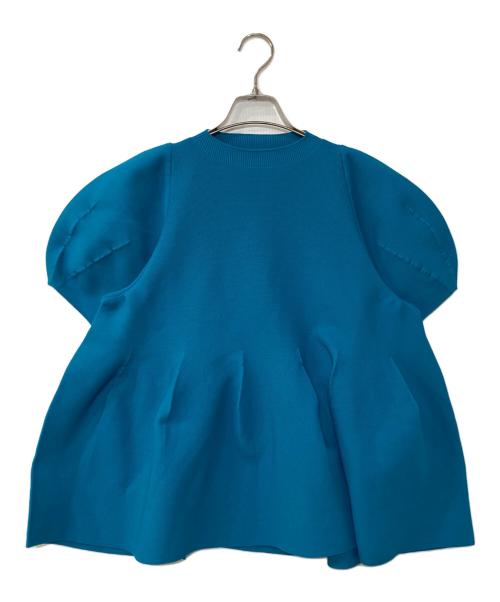 machatt（マチャット）machatt (マチャット) ホールガーメント ペプラムニット ブルー サイズ:記載なしの古着・服飾アイテム