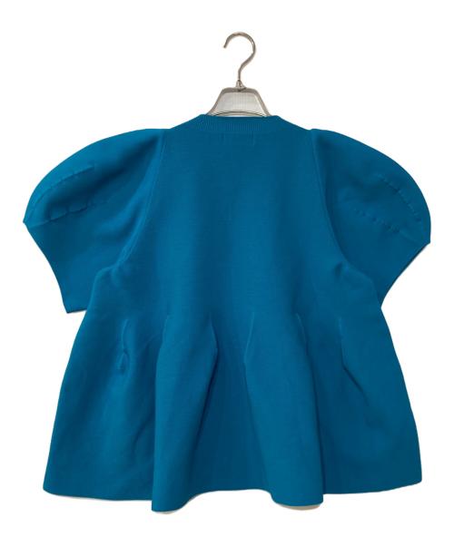 machatt（マチャット）machatt (マチャット) ホールガーメント ペプラムニット ブルー サイズ:記載なしの古着・服飾アイテム