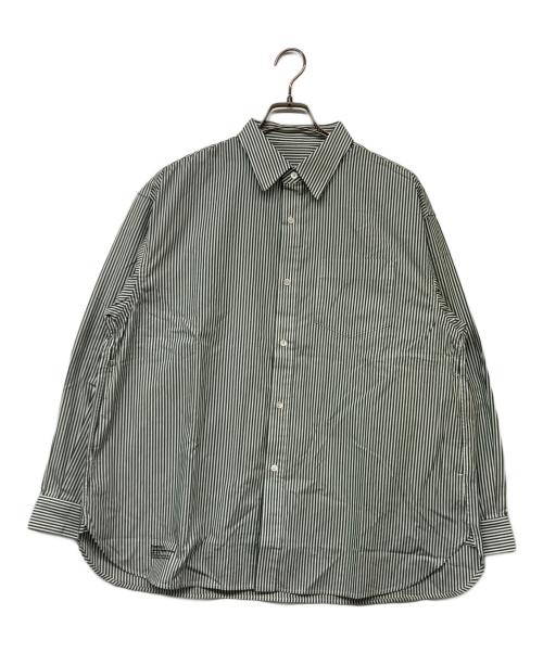 FreshService（フレッシュサービス）FreshService (フレッシュサービス) CORPORATE UNIFORM L/S SHIRT ストライプシャツ ホワイト×グリーン サイズ:Sの古着・服飾アイテム