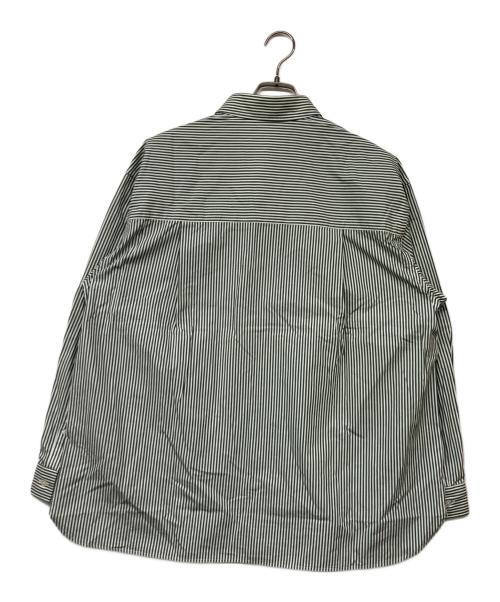 FreshService（フレッシュサービス）FreshService (フレッシュサービス) CORPORATE UNIFORM L/S SHIRT ストライプシャツ ホワイト×グリーン サイズ:Sの古着・服飾アイテム