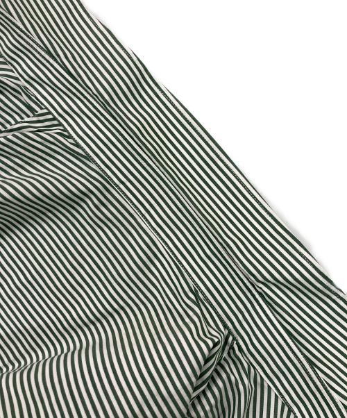 FreshService（フレッシュサービス）FreshService (フレッシュサービス) CORPORATE UNIFORM L/S SHIRT ストライプシャツ ホワイト×グリーン サイズ:Sの古着・服飾アイテム