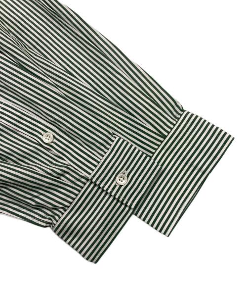 FreshService（フレッシュサービス）FreshService (フレッシュサービス) CORPORATE UNIFORM L/S SHIRT ストライプシャツ ホワイト×グリーン サイズ:Sの古着・服飾アイテム