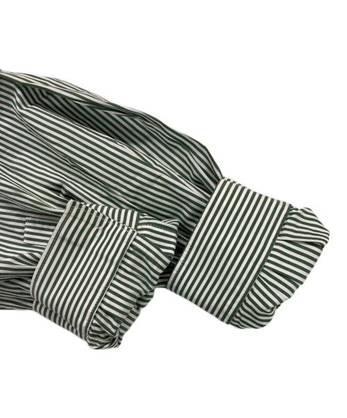 FreshService（フレッシュサービス）FreshService (フレッシュサービス) CORPORATE UNIFORM L/S SHIRT ストライプシャツ ホワイト×グリーン サイズ:Sの古着・服飾アイテム