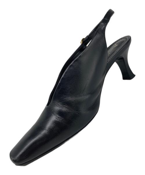 Mame Kurogouchi（マメクロゴウチ）mame kurogouchi (マメクロゴウチ) バックストラップミュール ブラック サイズ:23 1/2の古着・服飾アイテム