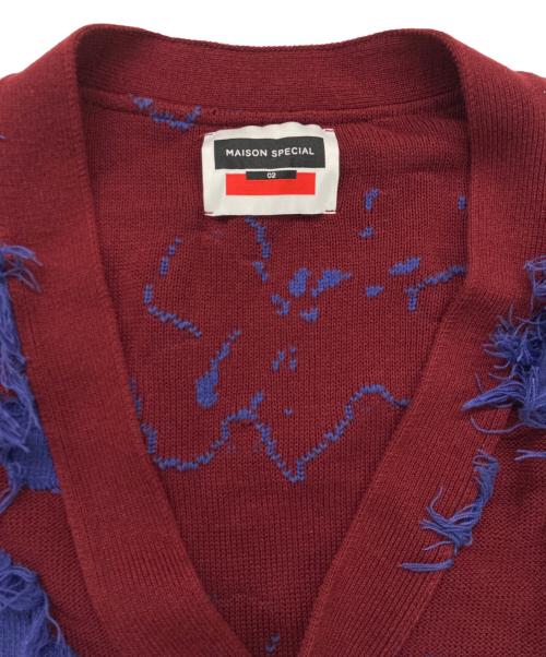 MAISON SPECIAL（メゾンスペシャル）MAISON SPECIAL (メゾンスペシャル) デザインカーディガン ボルドー サイズ:02の古着・服飾アイテム