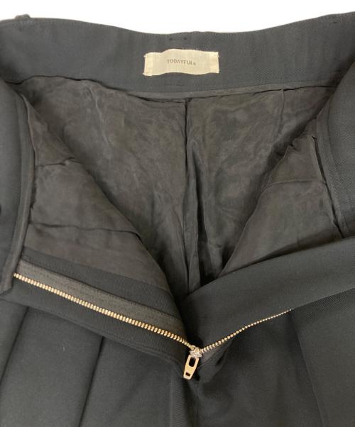 TODAYFUL（トゥデイフル）TODAYFUL (トゥデイフル) Doubletuck Twill Trousers ブラック サイズ:38の古着・服飾アイテム