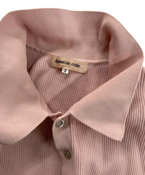 Apuweiser-riche（アプワイザーリッシェ）Apuweiser-riche (アプワイザーリッシェ) 襟ドッキングニットワンピース ネイビー×ピンク サイズ:2の古着・服飾アイテム