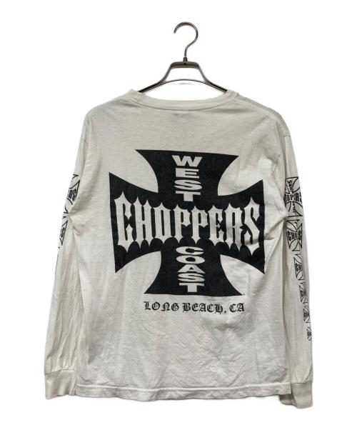 WEST COAST CHOPPERS（ウエストコーストチョッパーズ）WEST COAST CHOPPERS (ウエストコーストチョッパーズ) ロゴプリントLSカットソー ホワイト サイズ:Mの古着・服飾アイテム