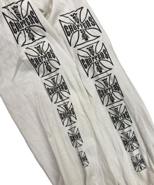 WEST COAST CHOPPERS（ウエストコーストチョッパーズ）WEST COAST CHOPPERS (ウエストコーストチョッパーズ) ロゴプリントLSカットソー ホワイト サイズ:Mの古着・服飾アイテム