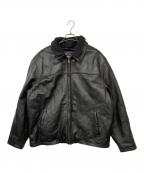 Columbiaコロンビア）の古着「フリースライナー付きシングルレザージャケット」｜ブラック