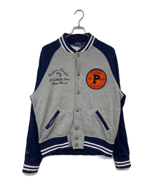 POLO RALPH LAUREN（ポロ・ラルフローレン）POLO RALPH LAUREN (ポロ・ラルフローレン) ワッペンスウェットスタジャン ネイビー サイズ:Mの古着・服飾アイテム