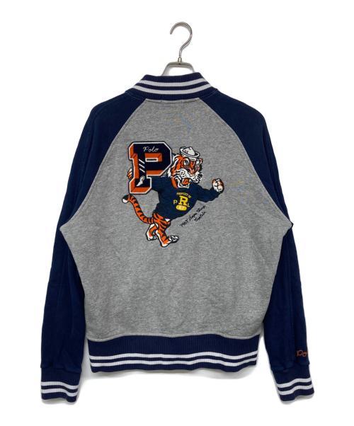 POLO RALPH LAUREN（ポロ・ラルフローレン）POLO RALPH LAUREN (ポロ・ラルフローレン) ワッペンスウェットスタジャン ネイビー サイズ:Mの古着・服飾アイテム