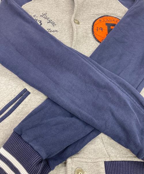 POLO RALPH LAUREN（ポロ・ラルフローレン）POLO RALPH LAUREN (ポロ・ラルフローレン) ワッペンスウェットスタジャン ネイビー サイズ:Mの古着・服飾アイテム