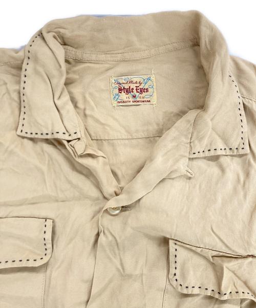 STYLE EYES（スタイルアイズ）STYLE EYES (スタイルアイズ) ボーリングシャツ レーヨンオープンカラーシャツ ベージュ サイズ:Mの古着・服飾アイテム