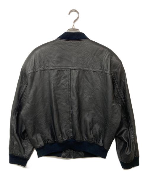 C&A（シーアンドエー）C&A (シーアンドエー) シープレザーボンバージャケット ブラック サイズ:記載なしの古着・服飾アイテム