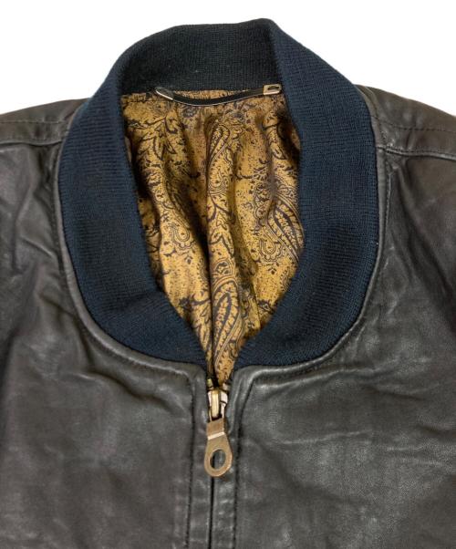 C&A（シーアンドエー）C&A (シーアンドエー) シープレザーボンバージャケット ブラック サイズ:記載なしの古着・服飾アイテム