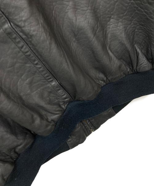 C&A（シーアンドエー）C&A (シーアンドエー) シープレザーボンバージャケット ブラック サイズ:記載なしの古着・服飾アイテム