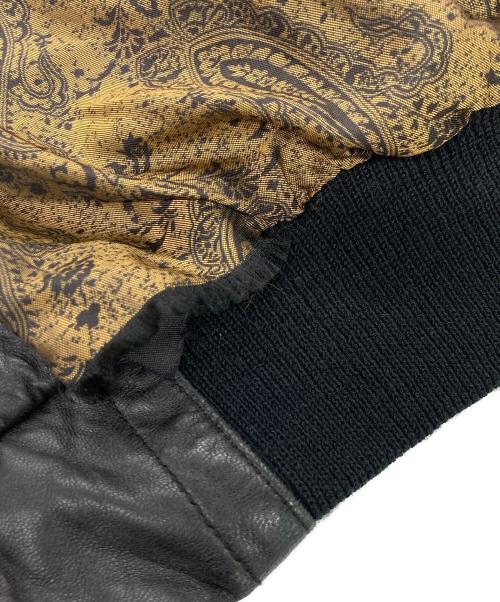 C&A（シーアンドエー）C&A (シーアンドエー) シープレザーボンバージャケット ブラック サイズ:記載なしの古着・服飾アイテム