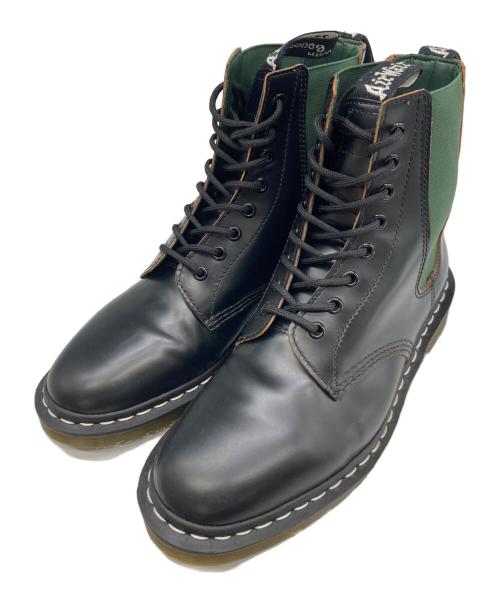 Dr.Martens（ドクターマーチン）Dr.Martens (ドクターマーチン) NEIGHBORHOOD (ネイバーフッド) 8ホールサイドゴアブーツ グリーン×ブラック サイズ:UK8の古着・服飾アイテム