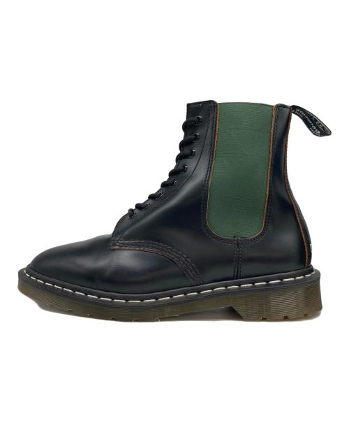 Dr.Martens（ドクターマーチン）Dr.Martens (ドクターマーチン) NEIGHBORHOOD (ネイバーフッド) 8ホールサイドゴアブーツ グリーン×ブラック サイズ:UK8の古着・服飾アイテム
