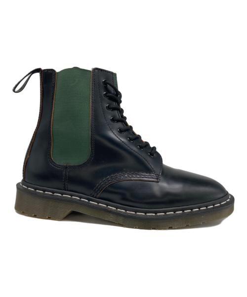 Dr.Martens（ドクターマーチン）Dr.Martens (ドクターマーチン) NEIGHBORHOOD (ネイバーフッド) 8ホールサイドゴアブーツ グリーン×ブラック サイズ:UK8の古着・服飾アイテム