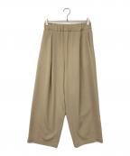 NO CONTROL AIRノーコントロールエアー）の古着「追撚ポリエステル・ツイルワイドパンツ」｜ベージュ
