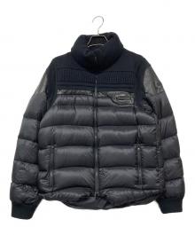 UNDERCOVER（アンダーカバー）の古着「ニットレザー切替ダウンジャケット」｜ブラック