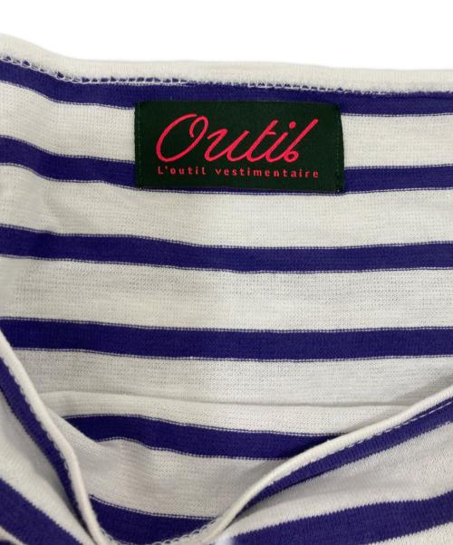 OUTIL（ウティ）OUTIL (ウティ) バスクシャツ パープル×ホワイト サイズ:Mの古着・服飾アイテム