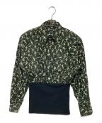 Jean Paul GAULTIERジャンポールゴルチェ）の古着「スカルプリントニットコルセットシャツ」｜グリーン