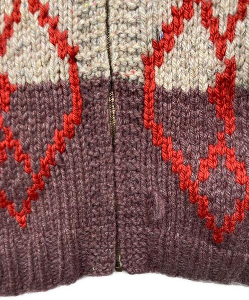 USED（ユーズド）USED (ユーズド) 50-60`Sカウチンニットカーディガン ブラウン サイズ:記載なしの古着・服飾アイテム