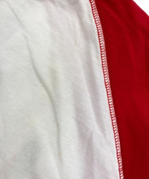 stussy（ステューシー）stussy (ステューシー) 00's world tour ラグランカットソー レッド×ホワイト サイズ:XLの古着・服飾アイテム