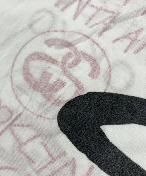 stussy（ステューシー）stussy (ステューシー) 00's world tour ラグランカットソー レッド×ホワイト サイズ:XLの古着・服飾アイテム