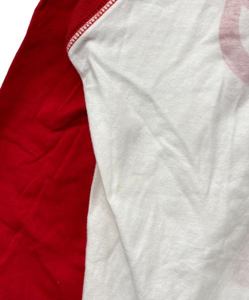stussy（ステューシー）stussy (ステューシー) 00's world tour ラグランカットソー レッド×ホワイト サイズ:XLの古着・服飾アイテム