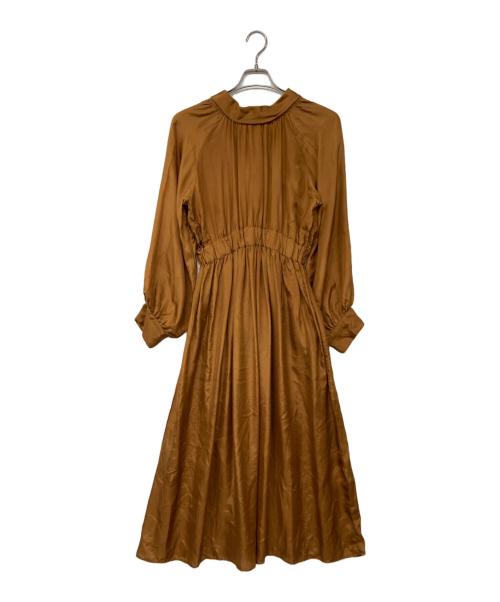 ne quittez pas（ヌキテパ）ne quittez pas (ヌキテパ) シルク カシュクールワンピース ブラウン サイズ:記載なしの古着・服飾アイテム