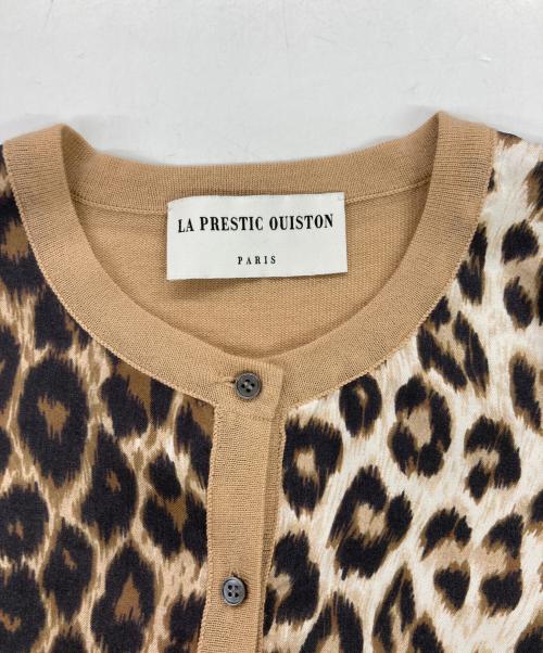 LA PRESTIC OUISTON（ラ プレスティック ウィストン）LA PRESTIC OUISTON (ラ プレスティック ウィストン) シルク混ニットカーディガン ベージュの古着・服飾アイテム