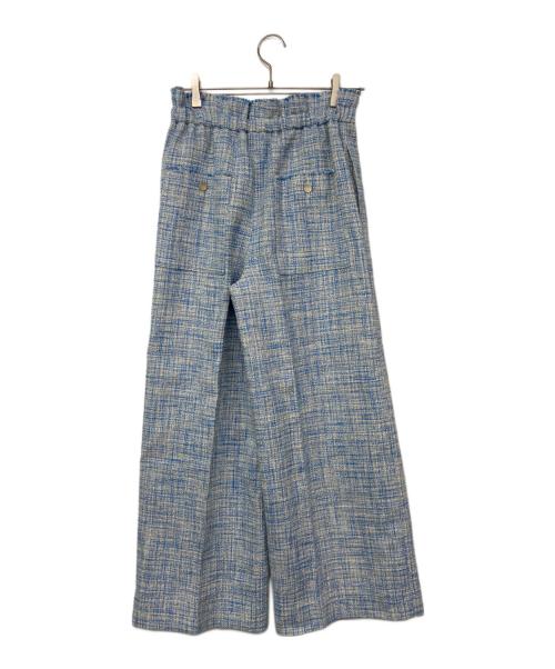 ebure（エブール）ebure (エブール) カラーツィード ドロストワイドパンツ ブルー サイズ:36の古着・服飾アイテム