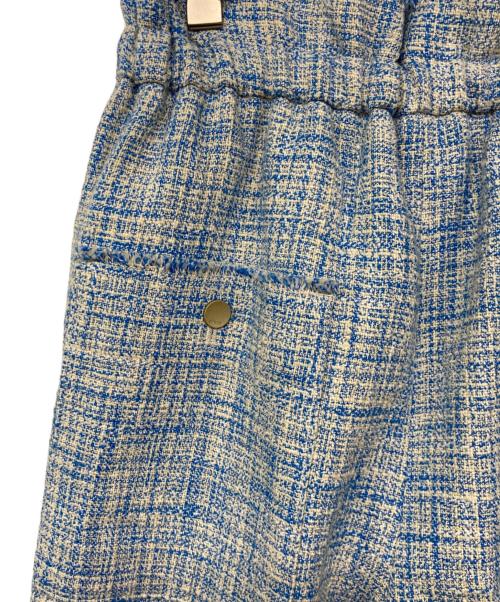 ebure（エブール）ebure (エブール) カラーツィード ドロストワイドパンツ ブルー サイズ:36の古着・服飾アイテム