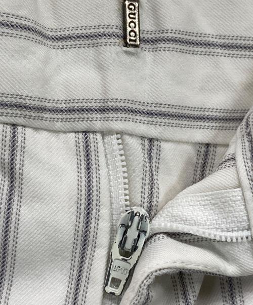 GUCCI（グッチ）GUCCI (グッチ) ストライプパンツ ホワイト サイズ:48Rの古着・服飾アイテム