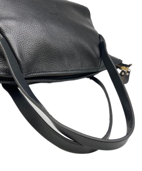 Ense（アンサ）Ense (アンサ) レザーハンドバッグ ブラックの古着・服飾アイテム