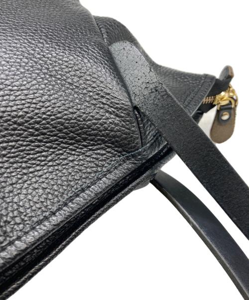 Ense（アンサ）Ense (アンサ) レザーハンドバッグ ブラックの古着・服飾アイテム