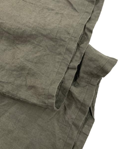 mizuiro-ind（ミズイロインド）mizuiro-ind (ミズイロインド) リネンボリュームイージーパンツ ワイドパンツ オリーブ サイズ:2の古着・服飾アイテム