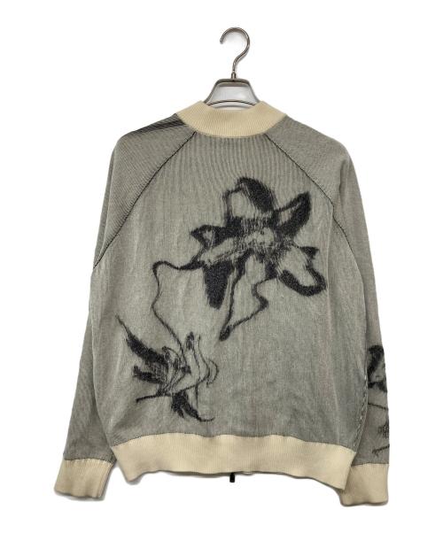 Y-3（ワイスリー）Y-3 (ワイスリー) Graphic Knit Cardigan/グラフィック ニットカーディガン ベージュ サイズ:Mの古着・服飾アイテム
