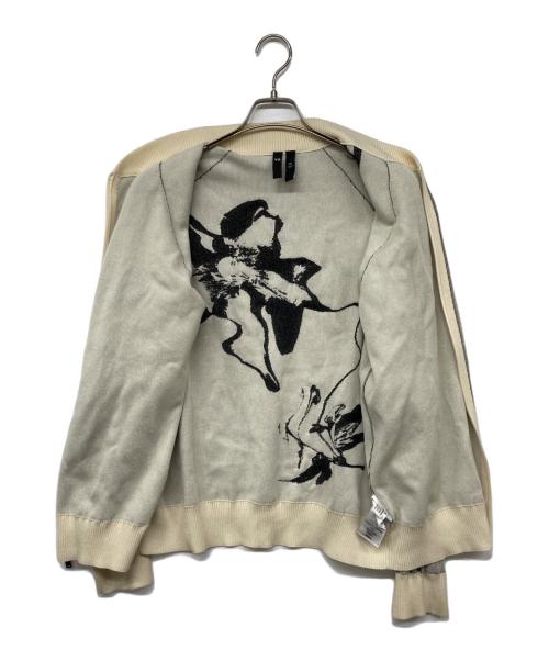 Y-3（ワイスリー）Y-3 (ワイスリー) Graphic Knit Cardigan/グラフィック ニットカーディガン ベージュ サイズ:Mの古着・服飾アイテム